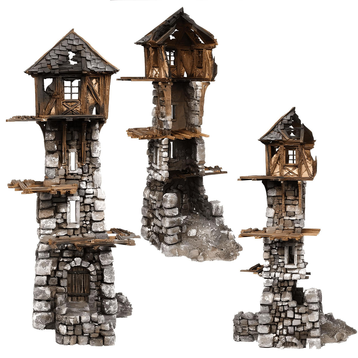 Ruined Medieval Tower 28mm DND Terrain | Tabletop Wargaming Scenery for Frostgrave & RPG | 3D Printed