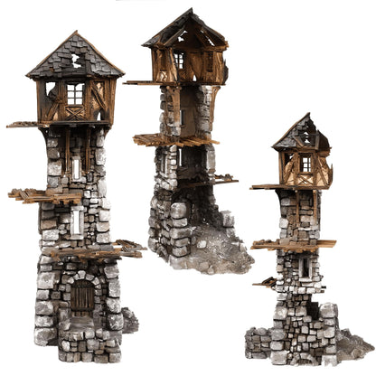 Ruined Medieval Tower 28mm DND Terrain | Tabletop Wargaming Scenery for Frostgrave & RPG | 3D Printed