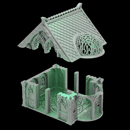 Elven Home 28mm DND Terrain | Tabletop Wargaming Scenery for Frostgrave & RPG | Unpainted 3D Printed