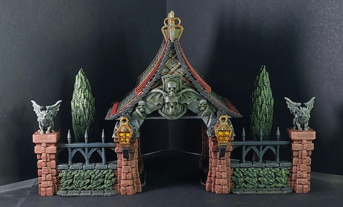 Lych Gate 28mm DND Terrain | Tabletop Wargaming Scenery for Frostgrave & RPG | Unpainted 3D Printed