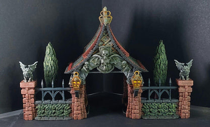 Lych Gate 28mm DND Terrain | Tabletop Wargaming Scenery for Frostgrave & RPG | Unpainted 3D Printed