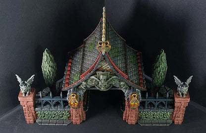 Lych Gate 28mm DND Terrain | Tabletop Wargaming Scenery for Frostgrave & RPG | Unpainted 3D Printed