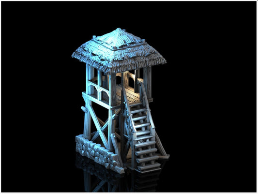 Watchtower 28mm DND Terrain | Tabletop Wargaming Scenery for Frostgrave & RPG | Unpainted 3D Printed