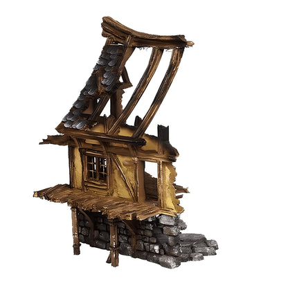 Ruined Medieval House 28mm DND Terrain Set D | Wargaming Scenery for Frostgrave & RPG | Unpainted 3D Printed