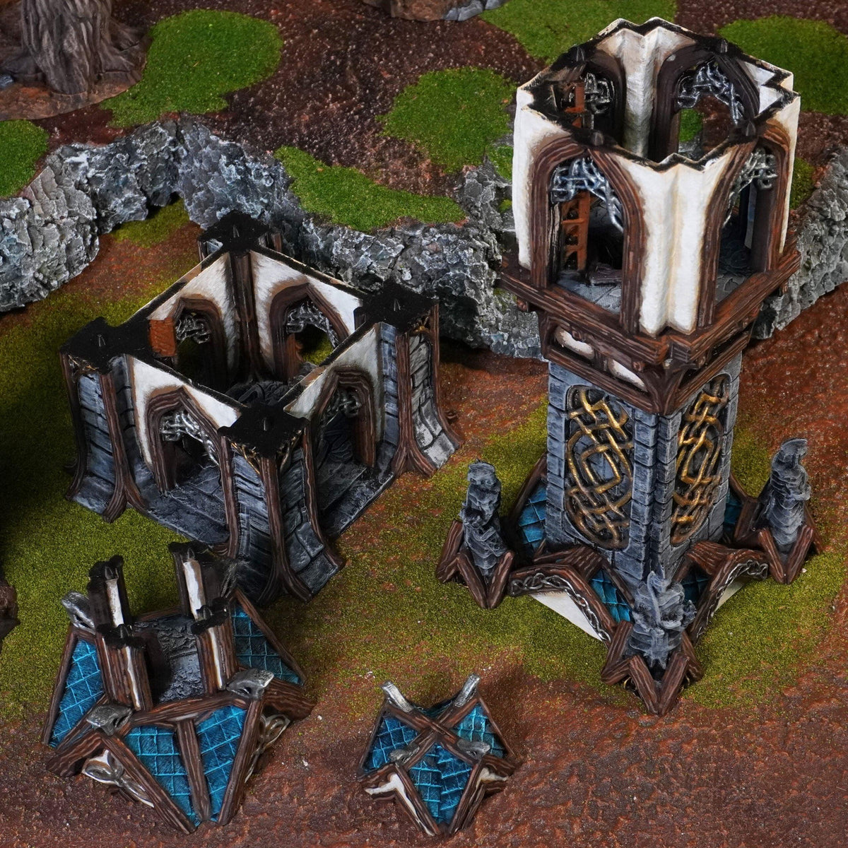 Elven Watchtower 28mm DND Terrain | Tabletop Wargaming Scenery for Frostgrave & RPG | Unpainted 3D Printed