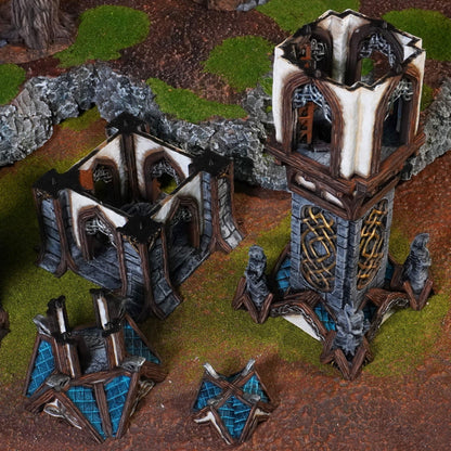 Elven Watchtower 28mm DND Terrain | Tabletop Wargaming Scenery for Frostgrave & RPG | Unpainted 3D Printed
