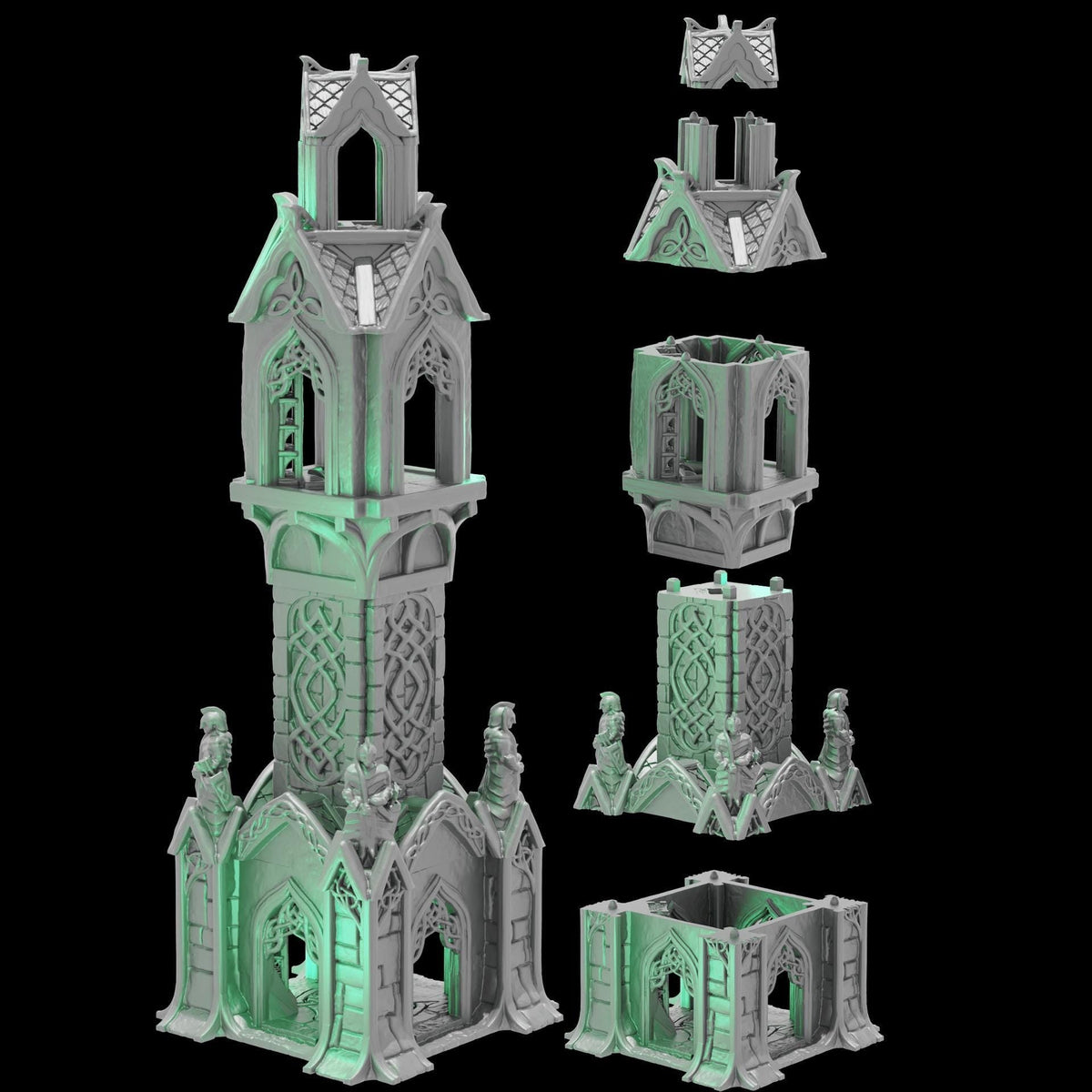 Elven Watchtower 28mm DND Terrain | Tabletop Wargaming Scenery for Frostgrave & RPG | Unpainted 3D Printed