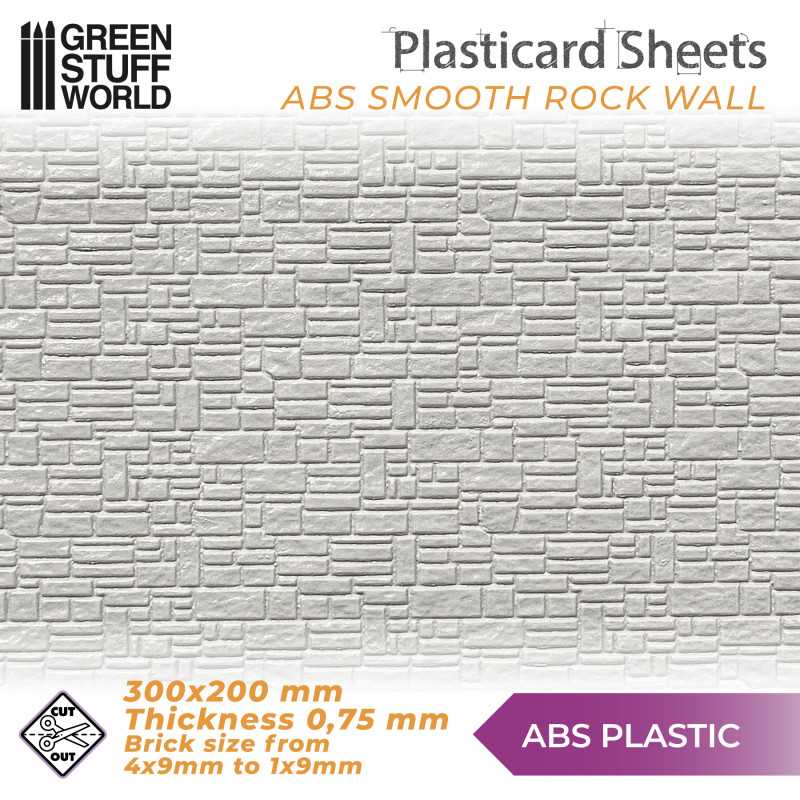 Textured ABS Plasticard Sheet - Smooth Rock Wall | Green Stuff World