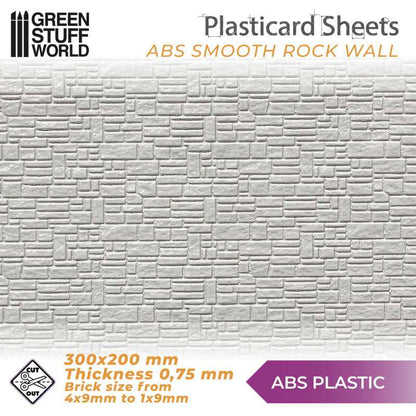 Textured ABS Plasticard Sheet - Smooth Rock Wall | Green Stuff World