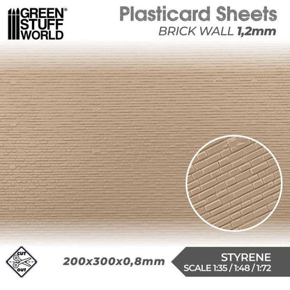 Textured ABS Plasticard Sheet - Brick Wall (1.2mm) | Green Stuff World