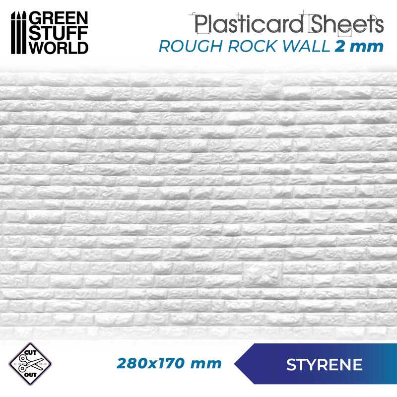 Textured Styrene Plasticard Sheet - Rock Wall Rough | Green Stuff World