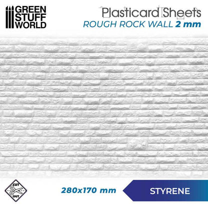 Textured Styrene Plasticard Sheet - Rock Wall Rough | Green Stuff World