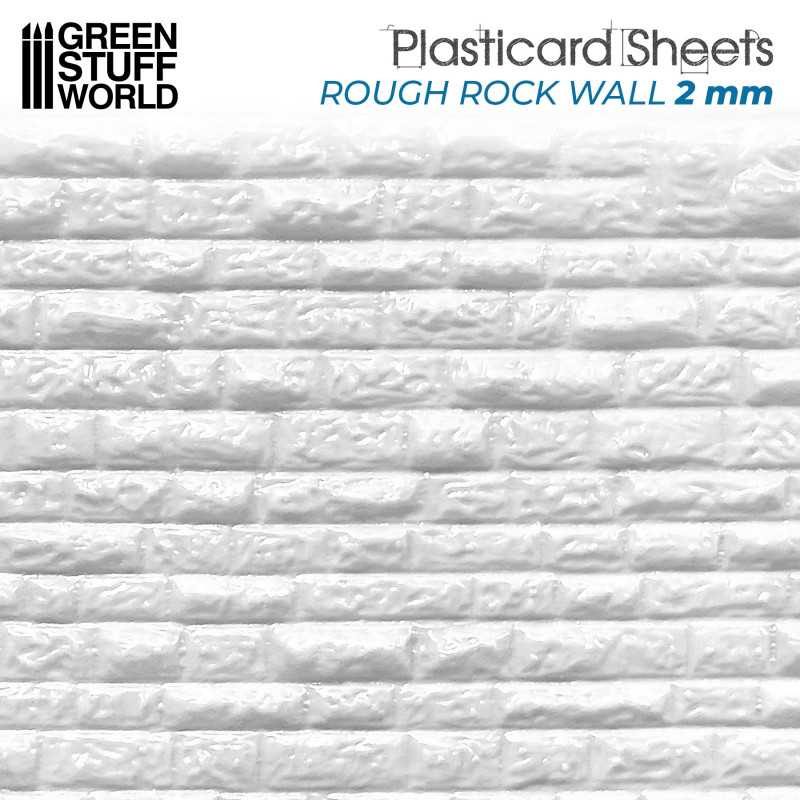 Textured Styrene Plasticard Sheet - Rock Wall Rough | Green Stuff World