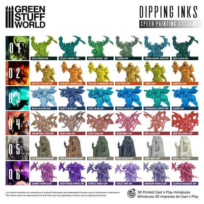 Green Stuff World Paint Set - Dipping collection 01 (Green)