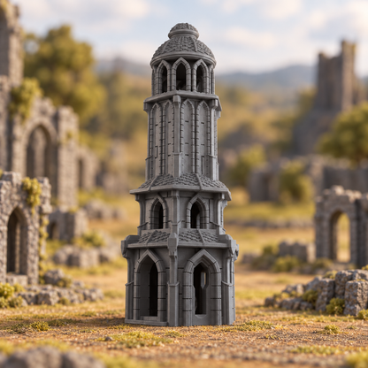 Lost City Tower 28mm DND Terrain Set 1 | Tabletop Wargaming Ruins for Frostgrave & RPG | 3D Printed