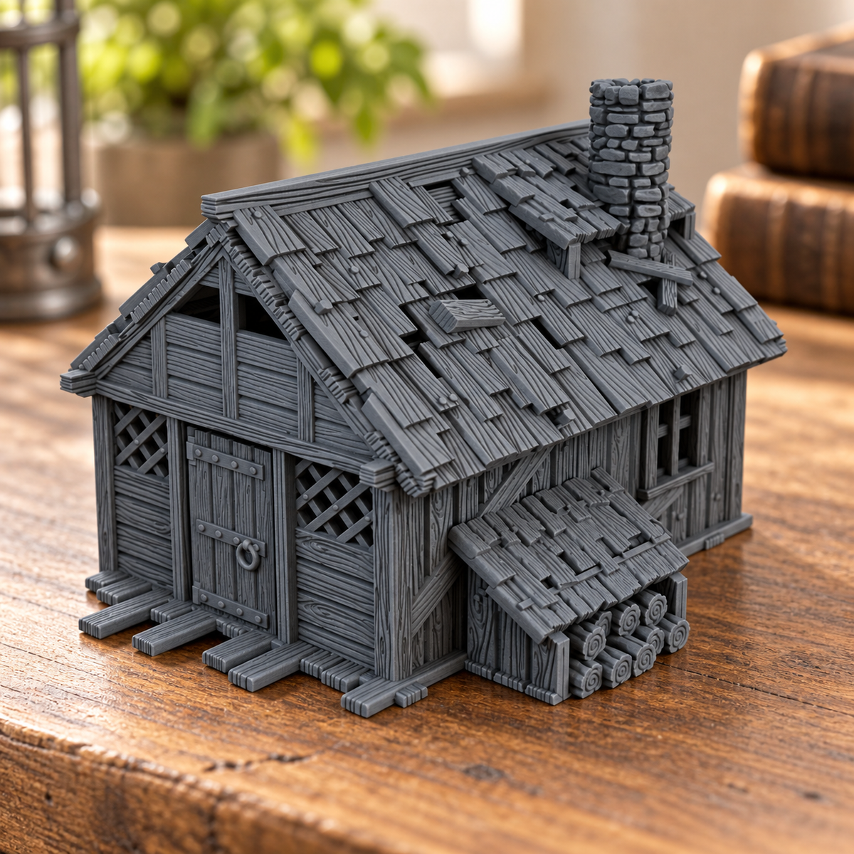 Lumberjack House 28mm DND Terrain | Tabletop Wargaming Scenery for Frostgrave & RPG | Unpainted 3D Printed