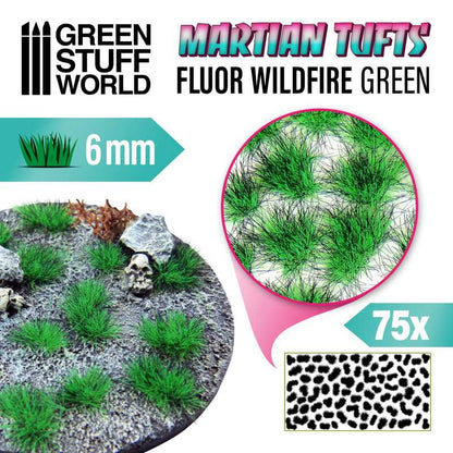 Green Stuff World - Martian Fluor Tufts - FLUOR WILDFIRE GREEN