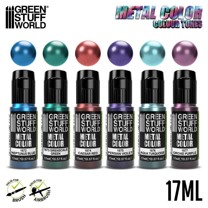 Green Stuff World Metallic Paints Set - Colours