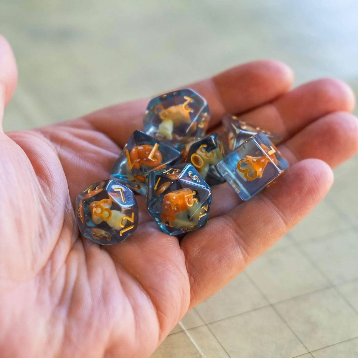 Orange Mushroom Dice Set