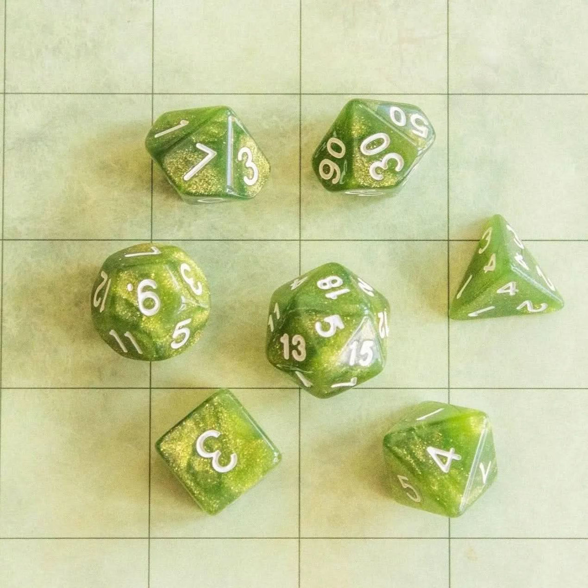Jade Shimmer Dice Set