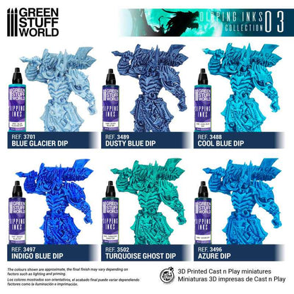 Green Stuff World Paint Set - Dipping collection 03 (Blue/Turquoise)