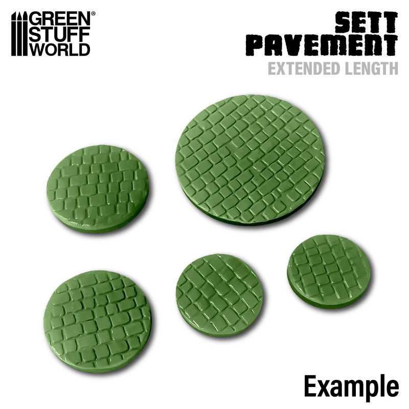 15mm Textured Rolling Pin - Sett Pavement | Green Stuff World