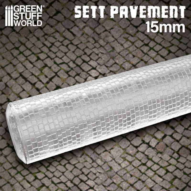 15mm Textured Rolling Pin - Sett Pavement | Green Stuff World