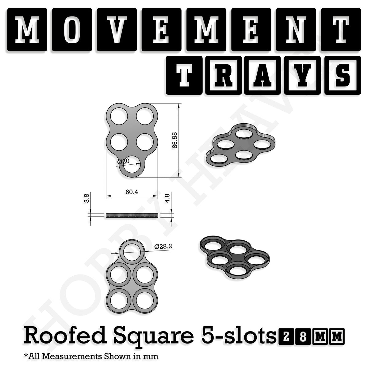 28mm Movement Trays for Tabletop Games | Wargaming | Full Range