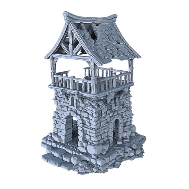 Ruined Watchtower - 28mm DND/Wargame/RPG Terrain