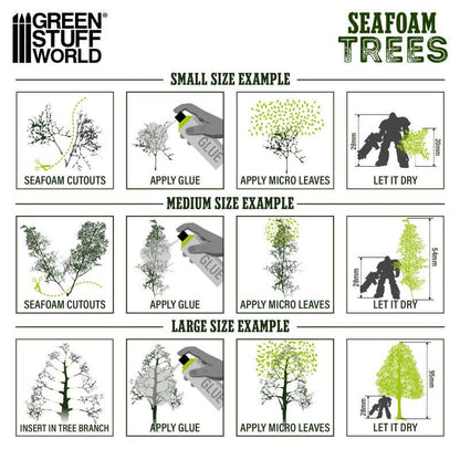 Scale Model Seafoam Diorama Trees (mix) | Green Stuff World
