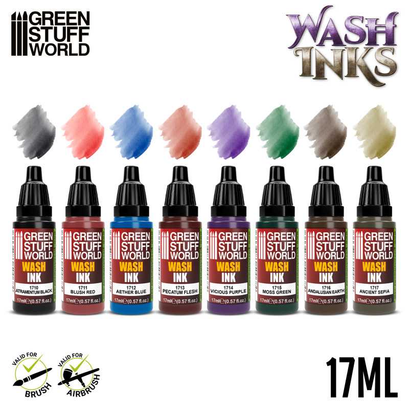 Green Stuff World Paint Set x8 Acrylic Wash Ink Paints