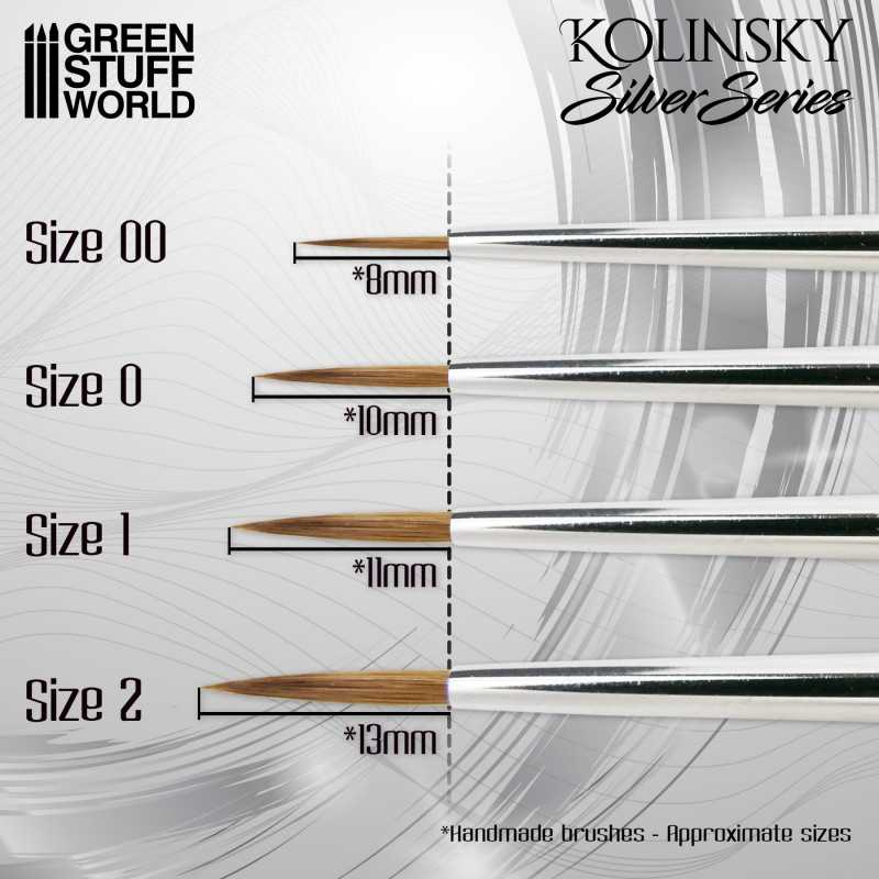 Kolinsky Sable Silver Series Paintbrush Set - 4pc | Green Stuff World