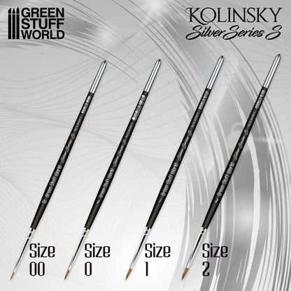 Kolinsky Sable Silver Series (S) Paintbrush Set - 4pc | Green Stuff World