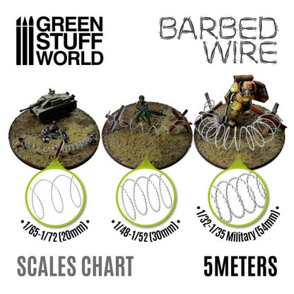 Scale Model Scenery - Simulated Barbed Wire - 1:32-1:35 (5m) | Green Stuff World