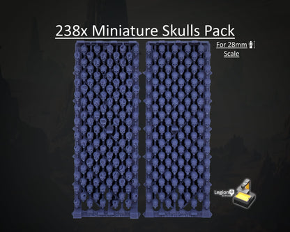 238x Skulls Pack - for Basing 28mm Miniature Scatter Scenery Wargaming Model Bits AoS 30k