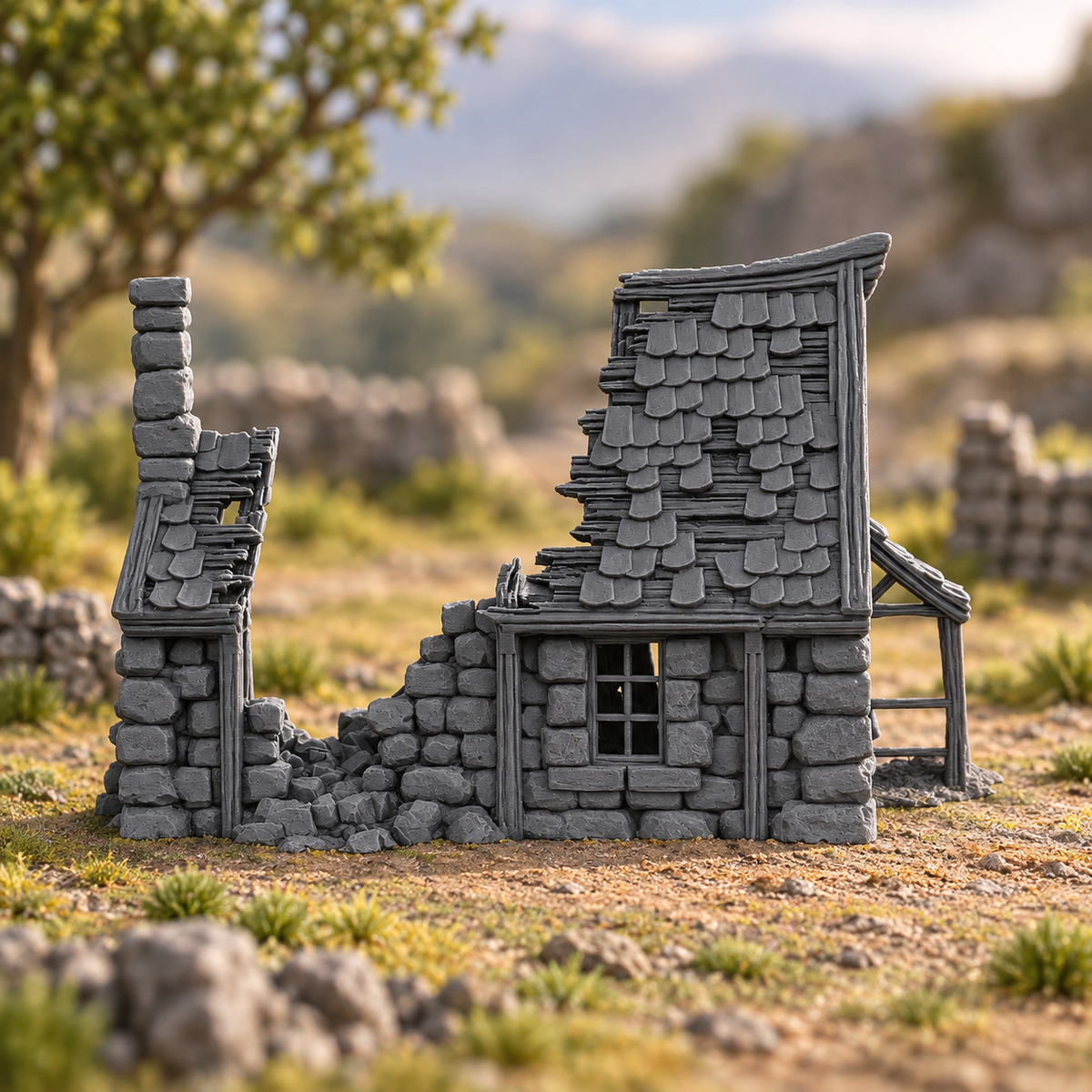 Stick House 28mm DND Terrain | Tabletop Wargaming Scenery for Frostgrave & RPG | Unpainted 3D Printed
