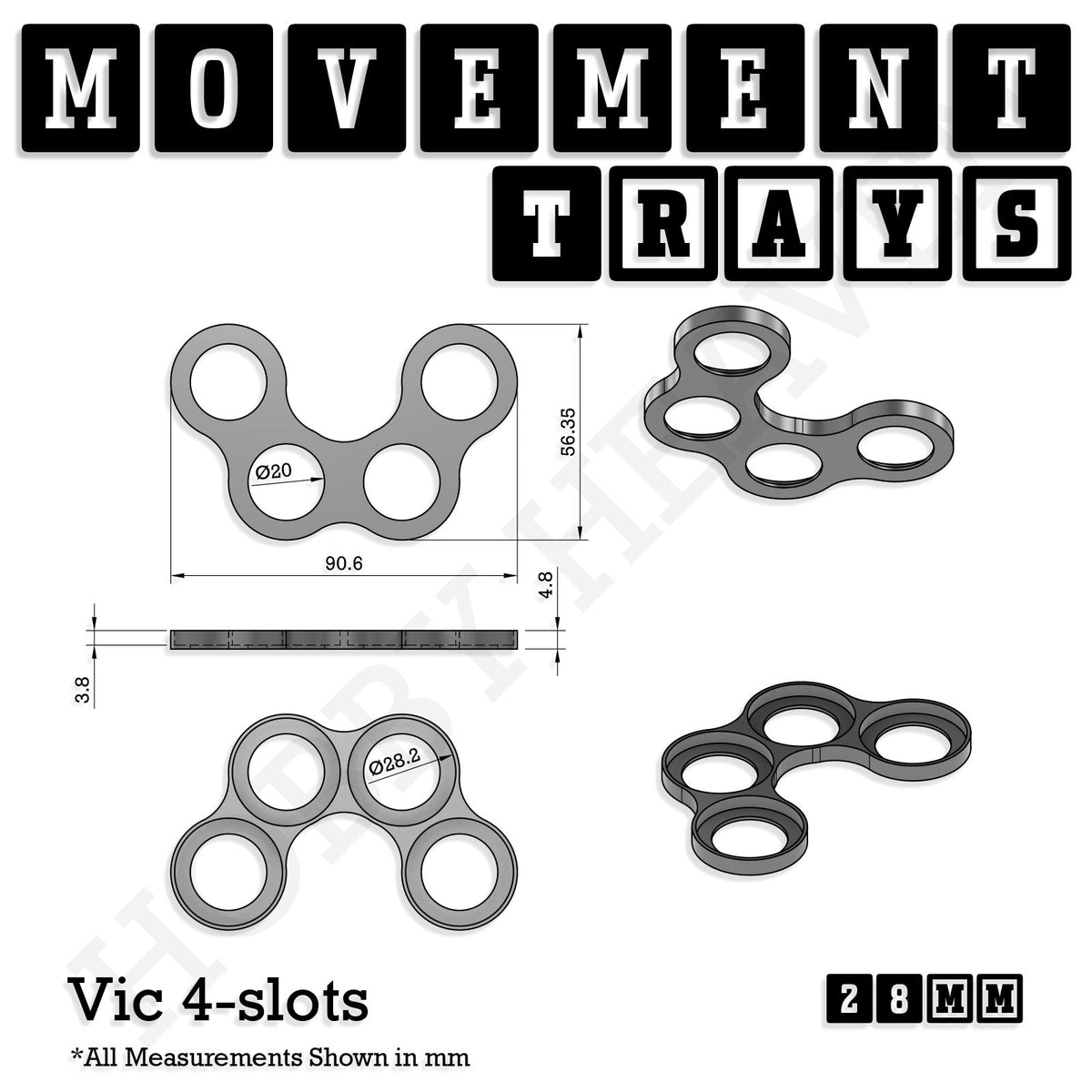 28mm Movement Trays for Tabletop Games | Wargaming | Full Range