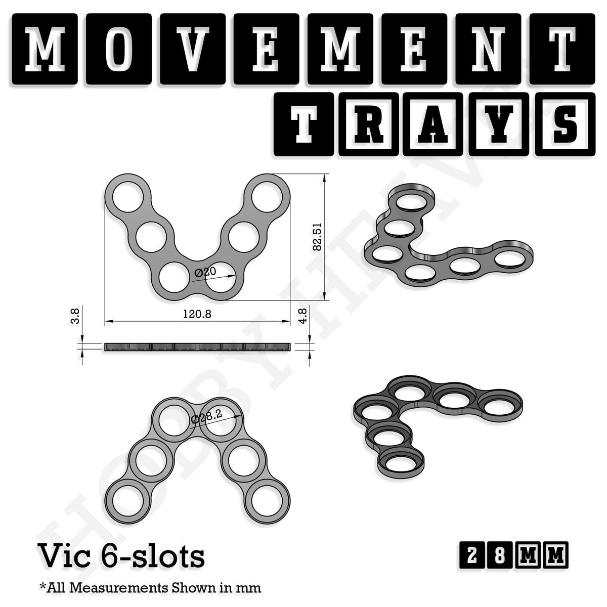 28mm Movement Trays for Tabletop Games | Wargaming | Full Range