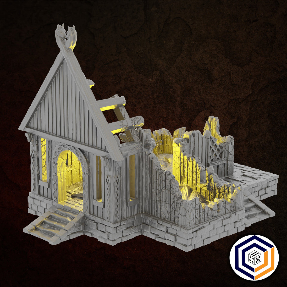 Villagers House Ruin - 28mm Tabletop Terrain