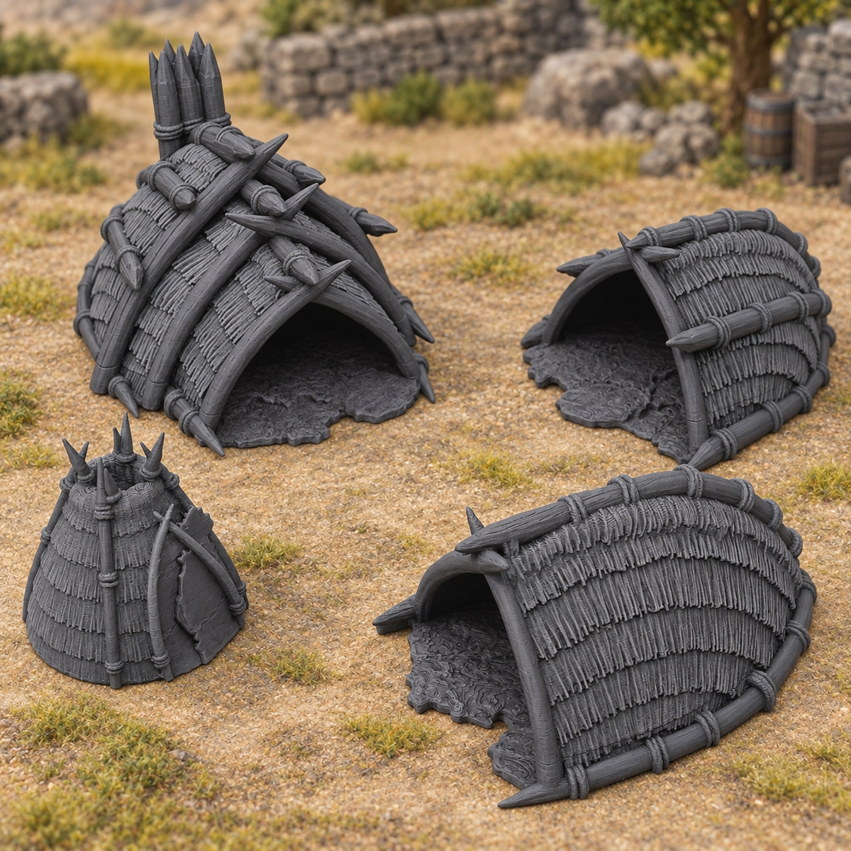 Wildman Huts - 28mm Tabletop Terrain for Epic Adventures