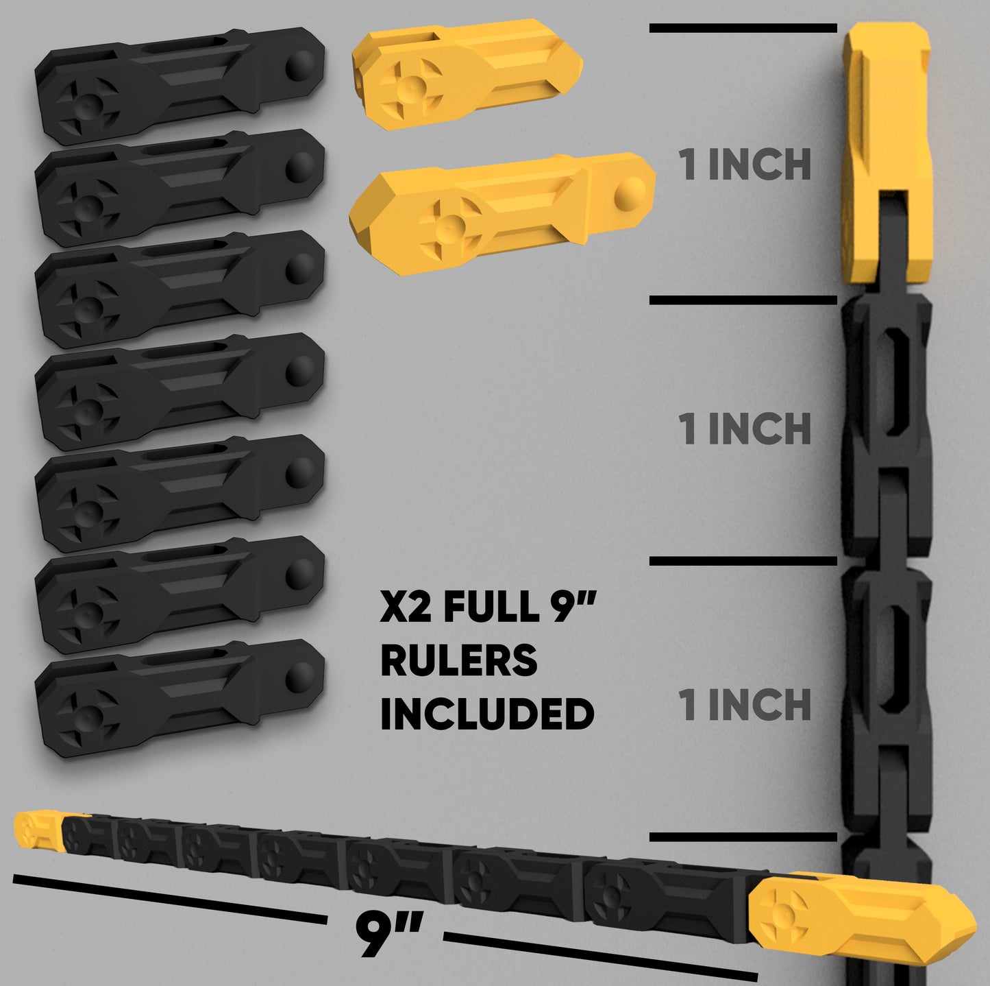 x2 9" Segmented rulers